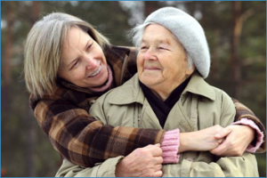 When you Google image search "Busy Seniors" this pops up.  Never too old for surprise hugs!